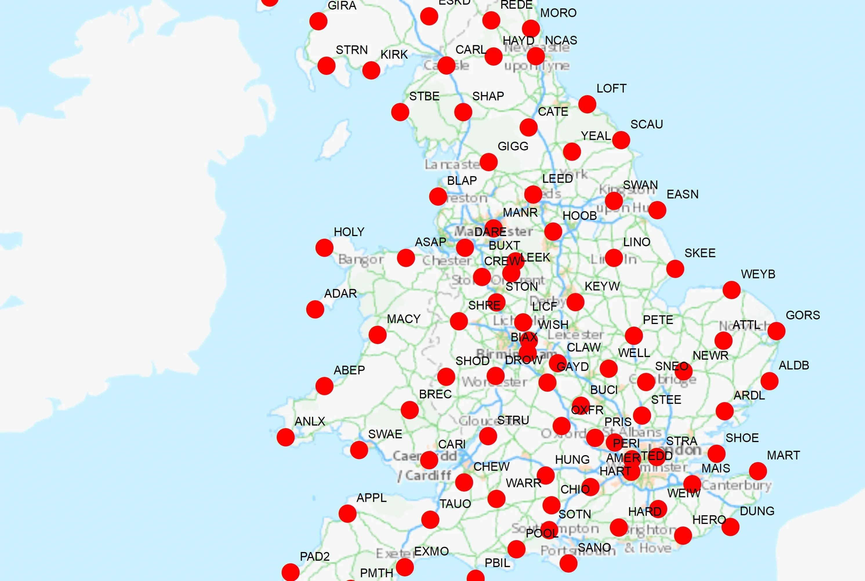 OS RINEX network map