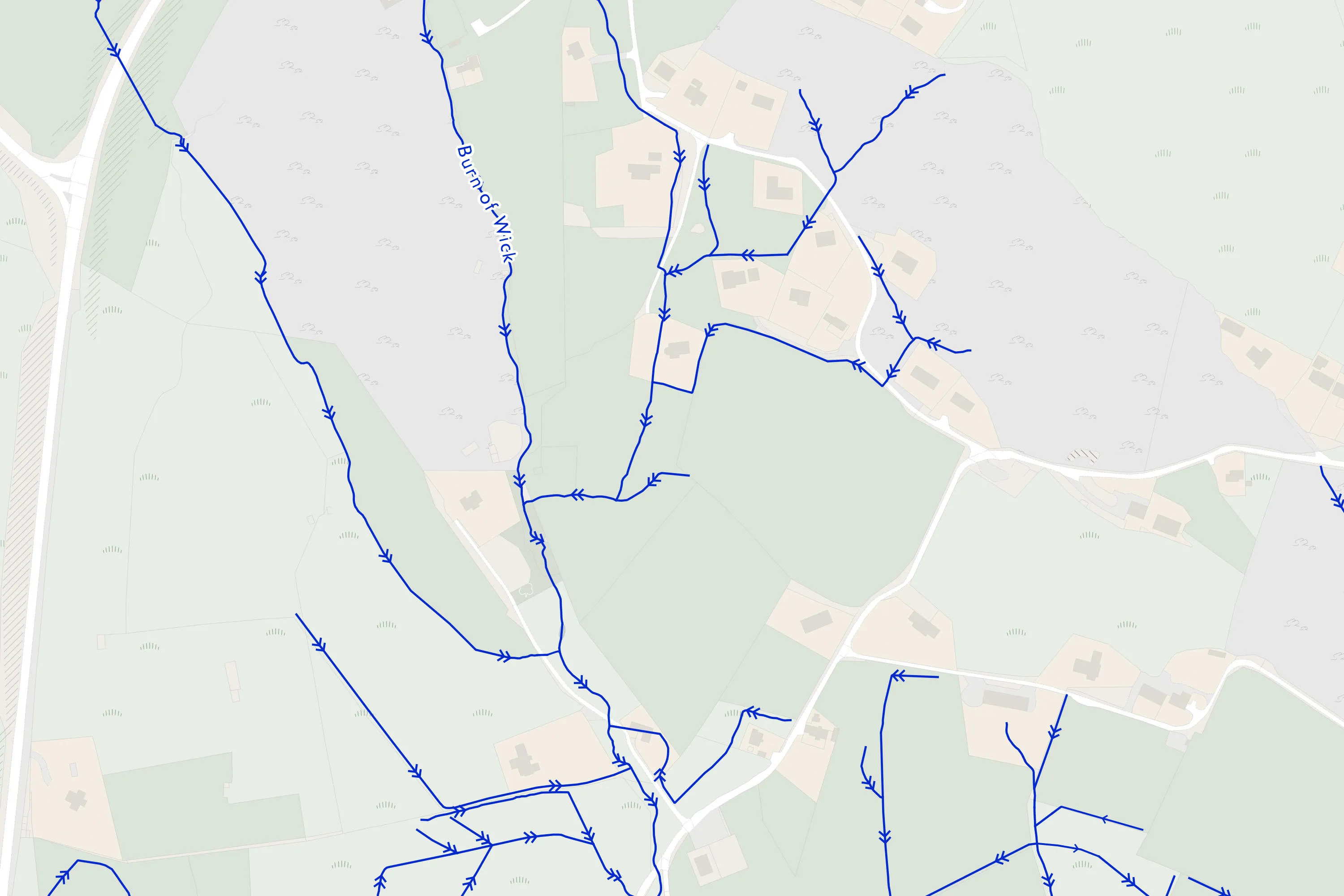 Example of OS MasterMap Networks - Water Layer data