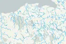 Water courses displayed on OS Open Rivers