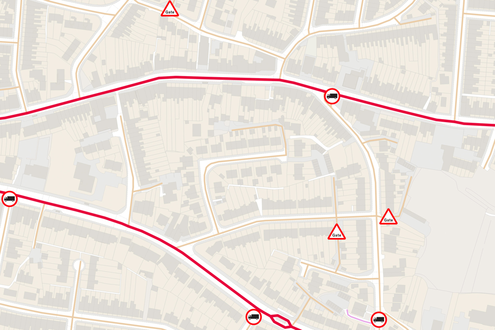 Ordnance Survey map of RAMI network base Topography