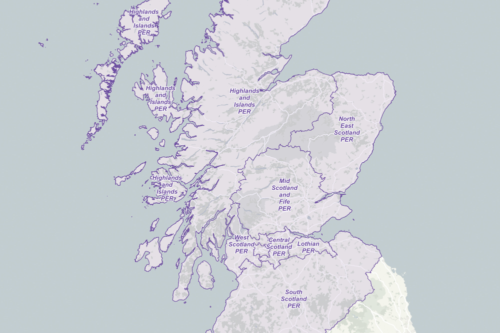 Map of Scotland using OS Boundary-Line