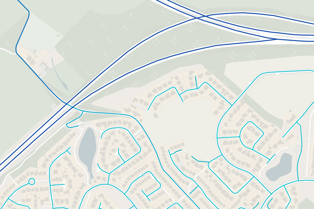 Map using OS MasterMap Highways Network with speed data