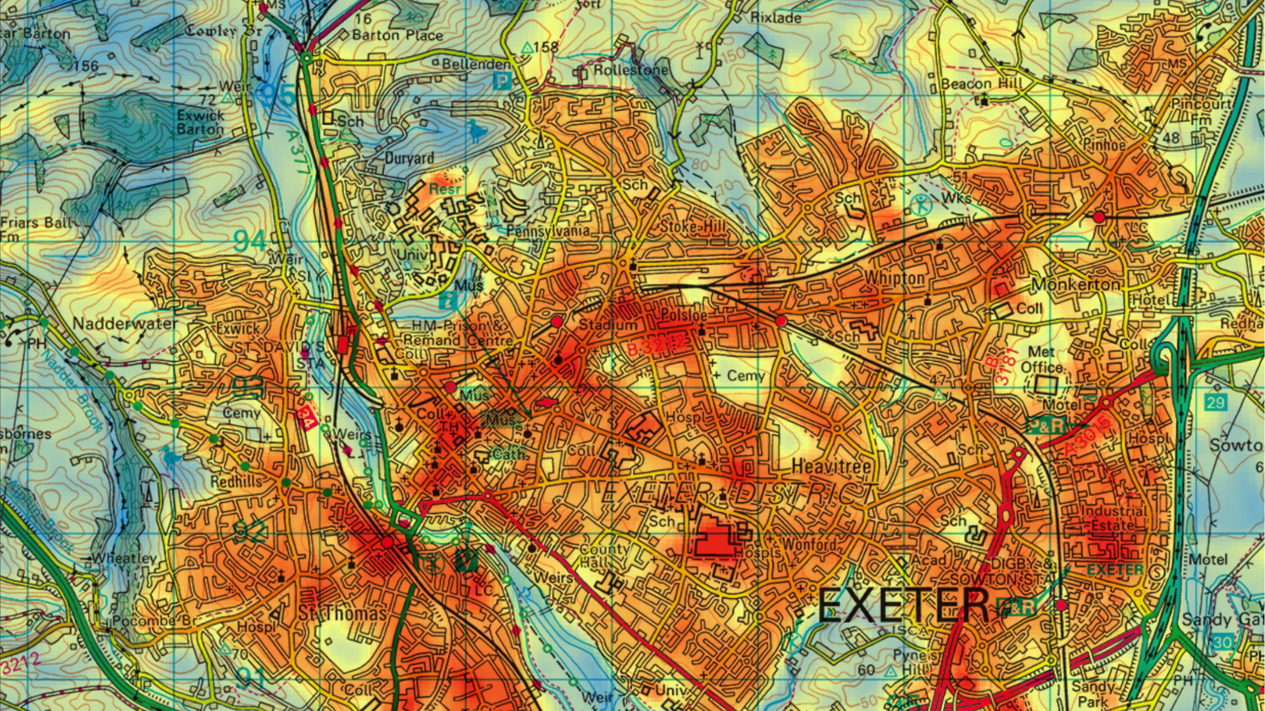 Exeter heat mapping