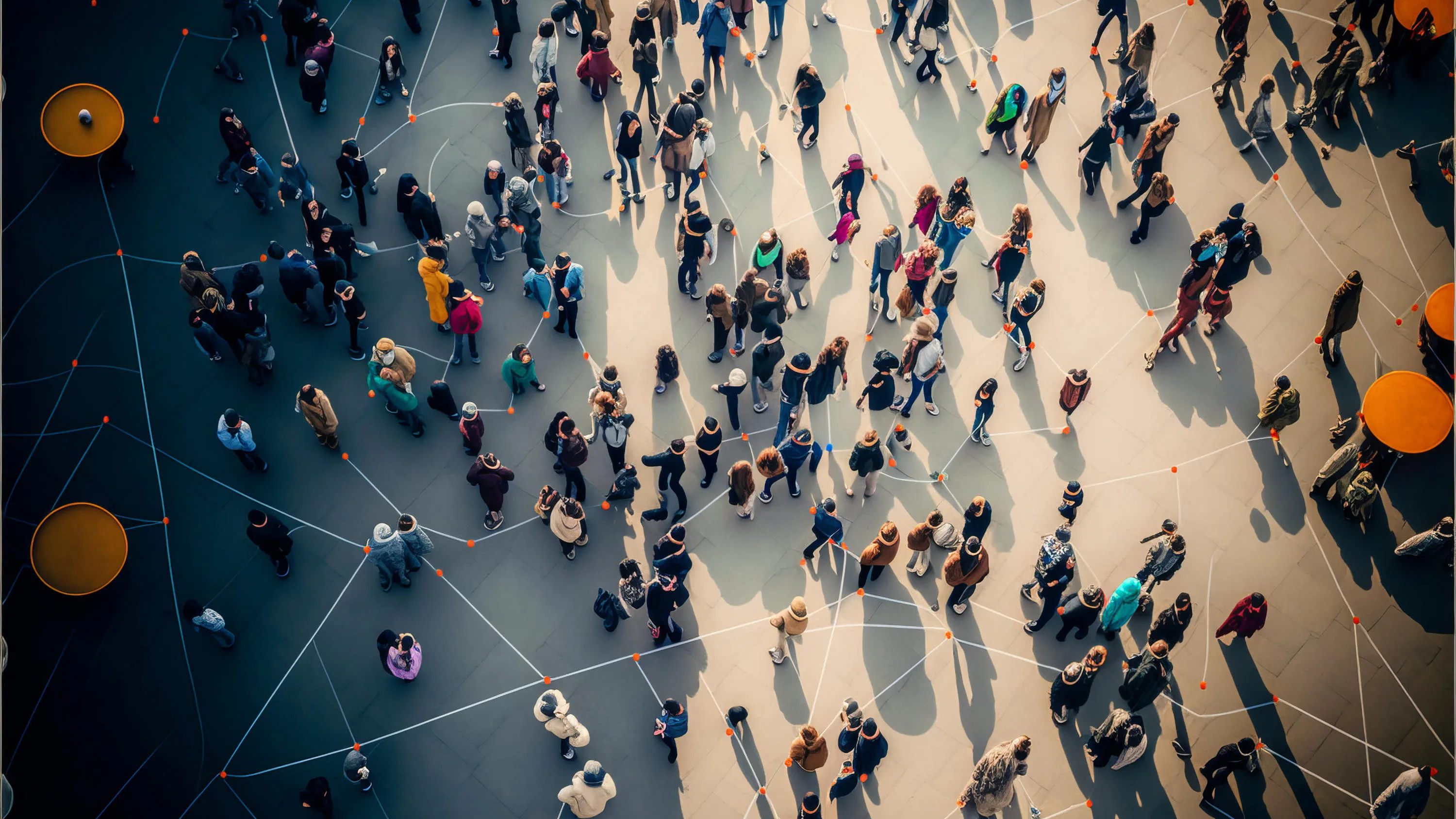 Bird's eye view of people