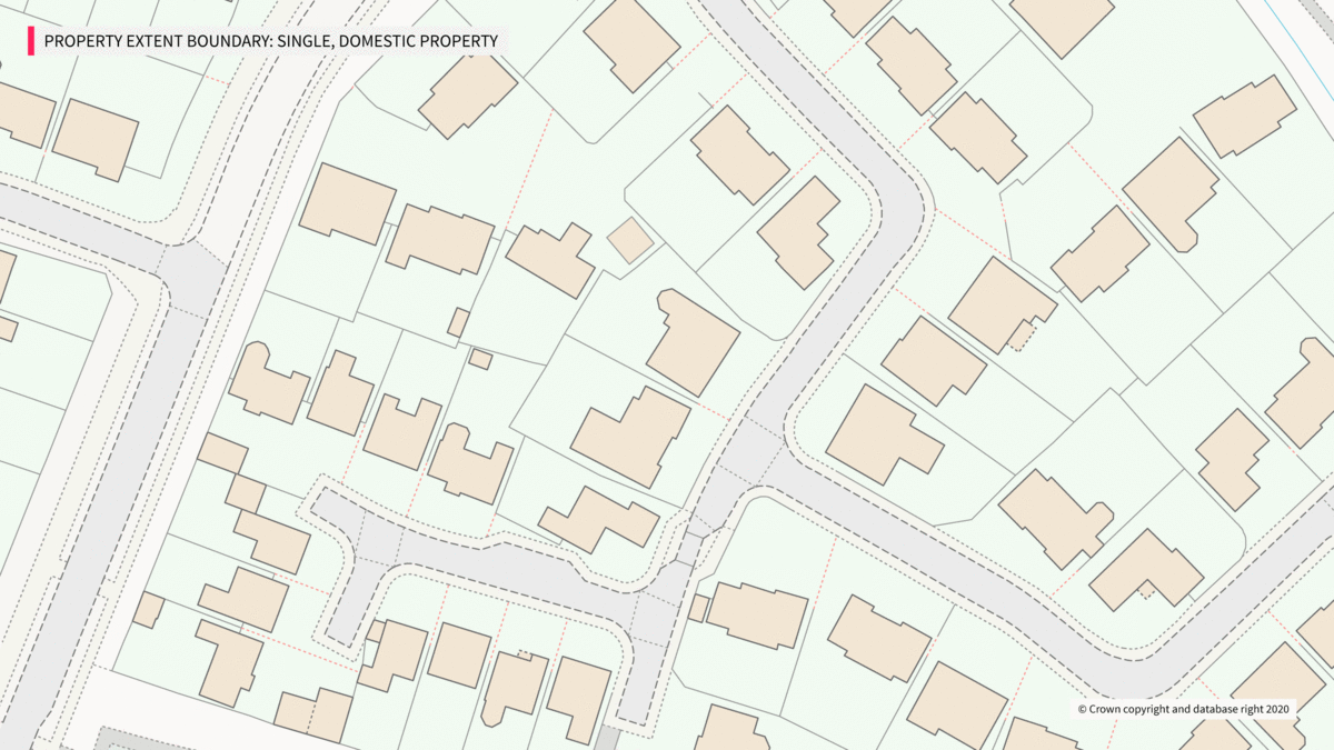 Animated GIF of single property boundary marked on map