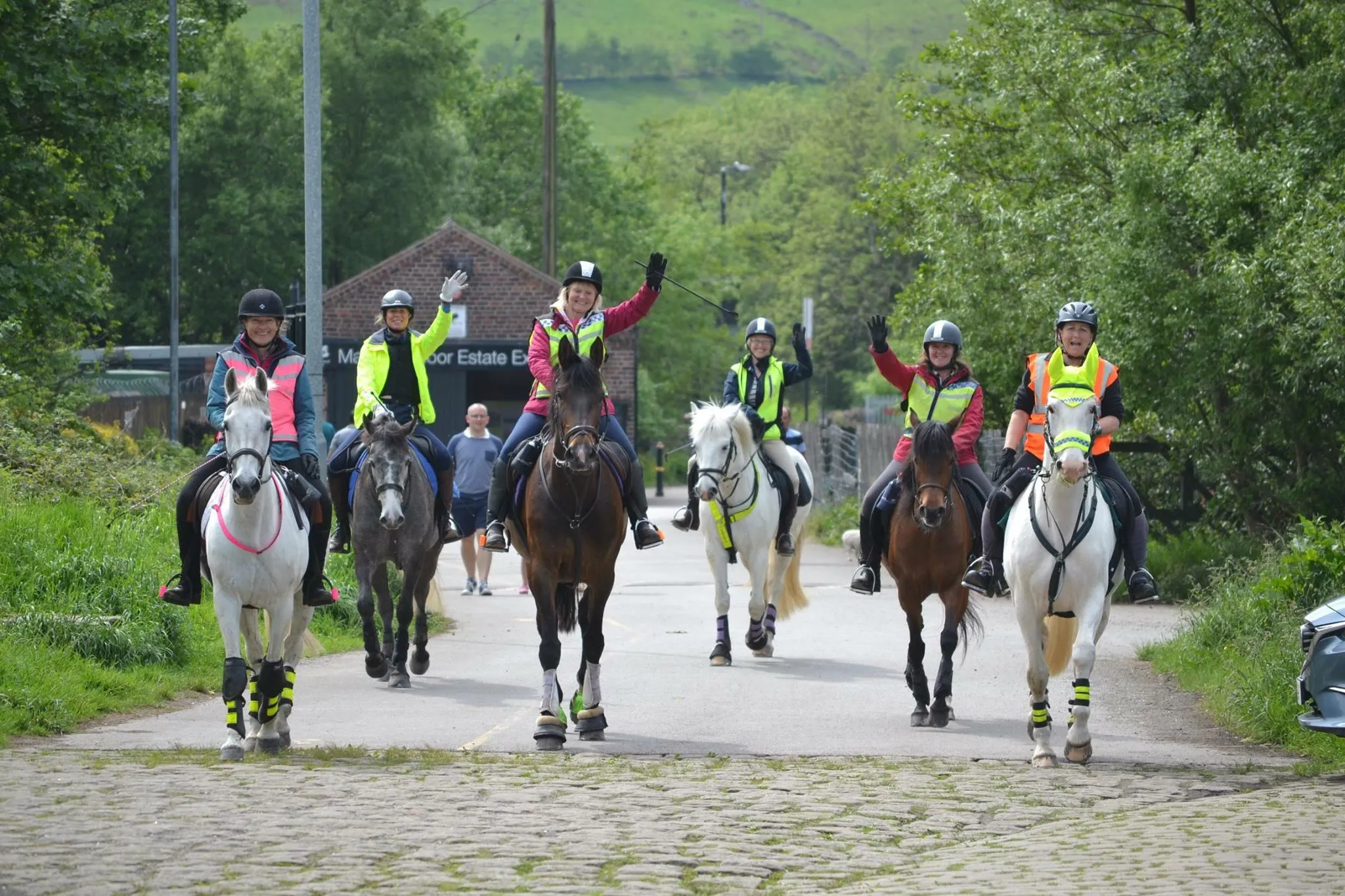 A group of horse riders enjoying the Pennine Bridleway